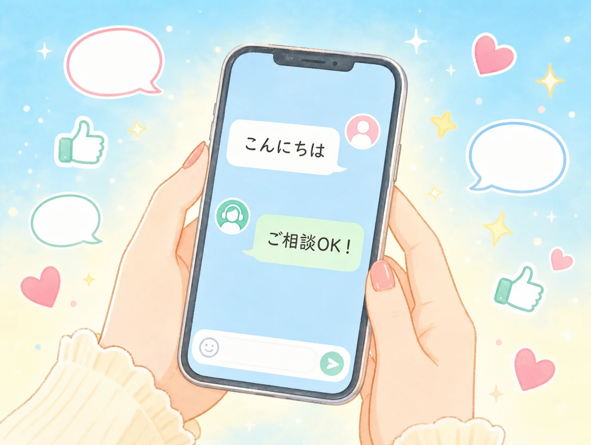 LINEチャット画面・気軽に相談できる応募窓口